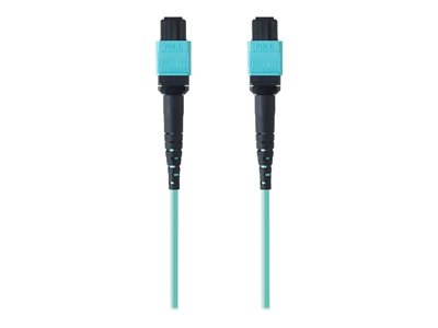 Belkin 2M MTP to MTP MPO Fiber Optic Cable, 40GB Aqua, 50/125, OM3, Plenum