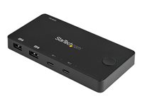 StarTech.com 2 Port USB C KVM Switch, 4K 60Hz HDMI, Compact Dual Port UHD USB Type C Desktop Mini KVM Switch with USB C Cable