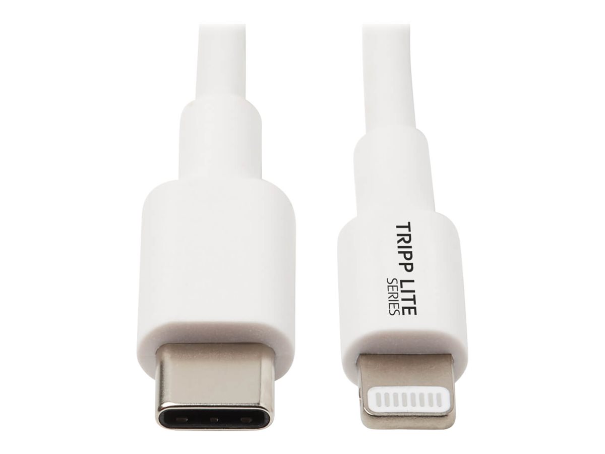 Eaton Tripp Lite Series USB-C to Lightning Sync/Charge Cable (M/M), MFi Certified, White, 3 ft. (0.9 m)