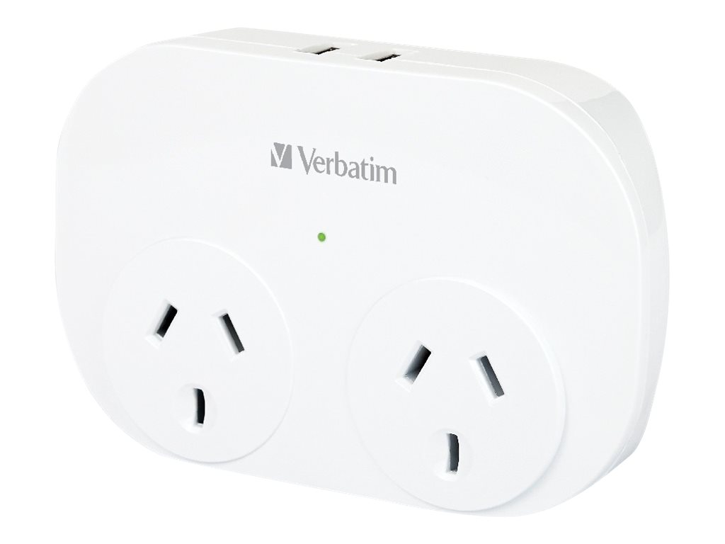 Verbatim power adapter 2 x Package view Left-angle 77800