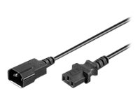 MicroConnect Strøm IEC 60320 C14 Strøm IEC 60320 C13 Sort 60cm Forlængerkabel til strøm