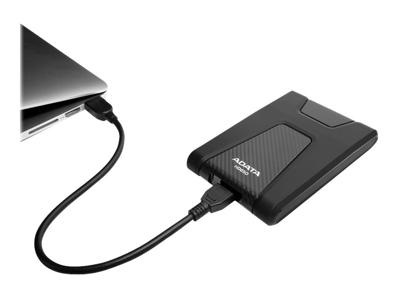 ADATA external HDD 1TB 2,5'' USB 3.1 DashDrive Durable HD650, czarny (gumový, nárazu odolný)