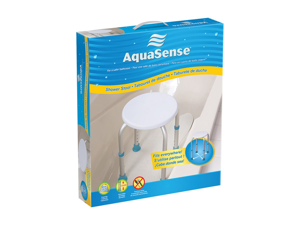 AquaSense Shower Stool - White