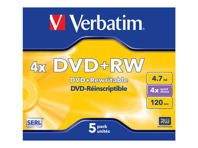 Image of Verbatim DataLifePlus - DVD+RW x 5 - 4.7 GB - storage media