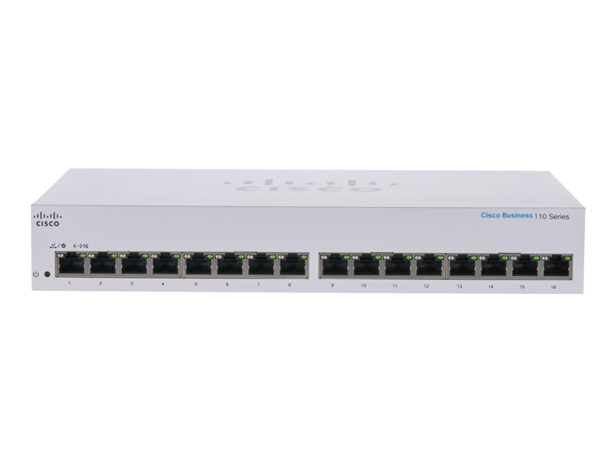 Cisco Business 110 Series 110-16T - přepínač - 16 porty - neřízený - Lze montovat do rozvaděče – foto 2