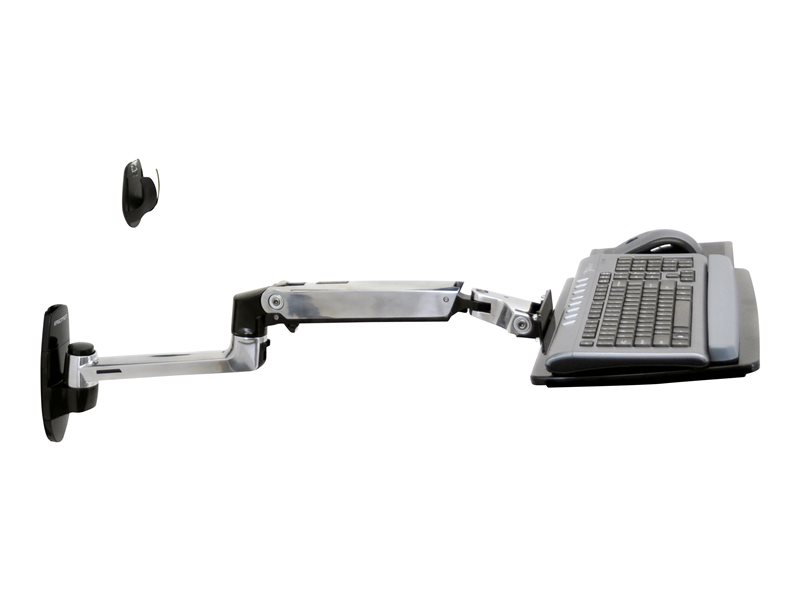 LX Arm Tastatur Wandmontage silber / Belastung 2.2kg / Anhebung 33cm / Neigung 80° / Schwenkung 360°