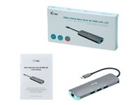 i-Tec USB-C Metal Nano Docking Station 4K HDMI LAN + Power Delivery - docking station - USB-C 3.1 - HDMI - 1GbE