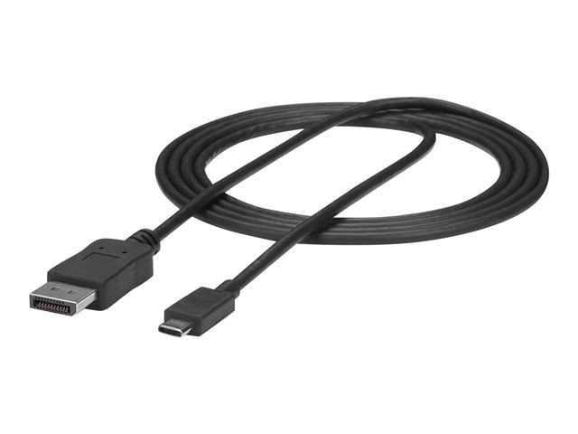 StarTech.com 6ft/1.8m USB C to DisplayPort 1.2 Cable 4K 60Hz, USB-C to DisplayPort Adapter Cable HBR2, USB Type-C DP Alt Mode to DP Monitor Video Cable, Works with Thunderbolt 3, Black - USB-C Male to DP Male