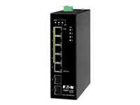 Eaton Tripp Lite series Unmanaged Industrial Gigabit Ethernet Switch 5-Port - 10/100/1000 Mbps, PoE+ 30W, 2 GbE SFP Slots, DIN Mount - switch - 5 ports - unmanaged - TAA Compliant