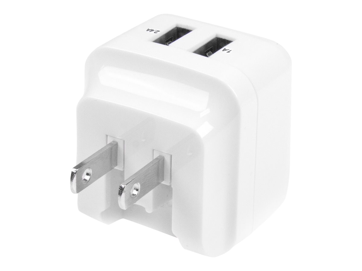 StarTech.com Dual Port USB Wall Charger 17W/3.4A - Travel Charger 110V/220V síťový adaptér - USB - 17 Watt – foto 5