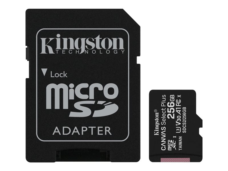 Kingston Canvas Select Plus - flash-minneskort - 256 GB - mikroSDXC UHS-I