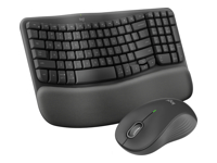 Logitech Wave Keys MK670 Combo, Wireless Ergonomic Keyboard with Signature M550 L Wireless Mouse, Graphite