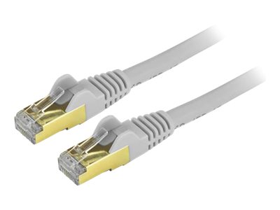 StarTech.com 8ft CAT6A Ethernet Cable, 10 Gigabit Shielded Snagless RJ45 100W PoE Patch Cord, CAT 6A 10GbE STP Network Cable w/Strain Relief, Gray, Fluke Tested/UL Certified Wiring/TIA