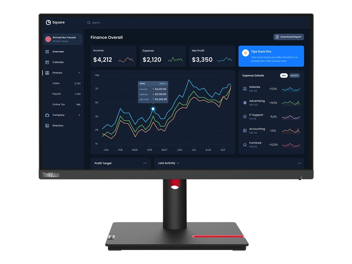 Lenovo ThinkVision T22i-30 - LED monitor - Full HD (1080p) - 21.5"