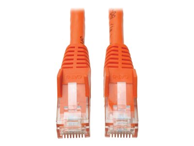 Eaton Tripp Lite Series Cat6 Gigabit Snagless Molded (UTP) Ethernet Cable (RJ45 M/M), PoE, Orange, 50 ft. (15.24 m)