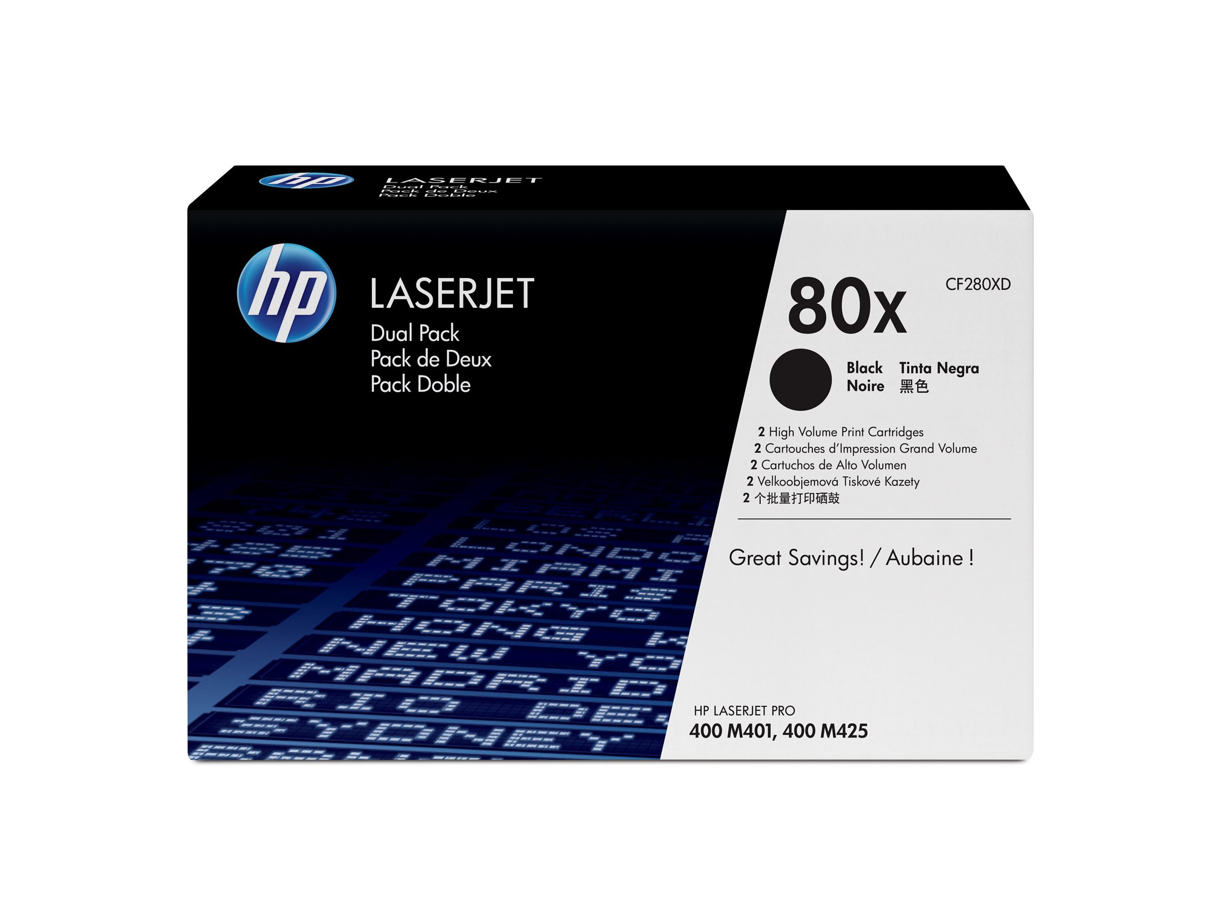 Hp 80x 2 Pack High Yield Black Original Laserjet Toner Cartridge Cf280xd Hp 80x 2 Pack High Yield Black Original Laserjet Toner Cartridge Cf280xd