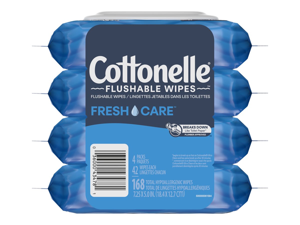 Cottonelle FreshCare Flushable Wipes - 4 x 42's