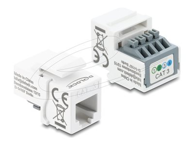 DELOCK Keystone Modul RJ11 BU < Terminalblock 4 Pin weiß Keystone