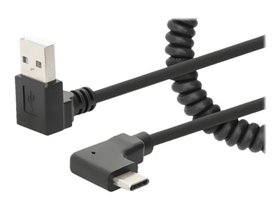 MH Spiralladekabel USB-A/USB-C 1m schwrz - 356220