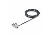 StarTech.com 10-Pack Dual-Access Laptop Lock, 6.5ft (2m) Keyed Alike and Combination Security Cable Lock for K-Slot Devices, Computer Anti-Theft Steel Cable