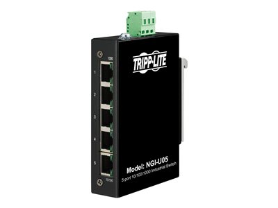 Tripp Lite Unmanaged Industrial Gigabit Ethernet Switch 5-Port 10/100/1000 Mbps, DIN/Wall Mount 