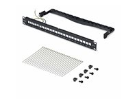 Startech blank keystone patch panel - 1U - 19" - with cable management bar, for RJ45 - TAA Compliant