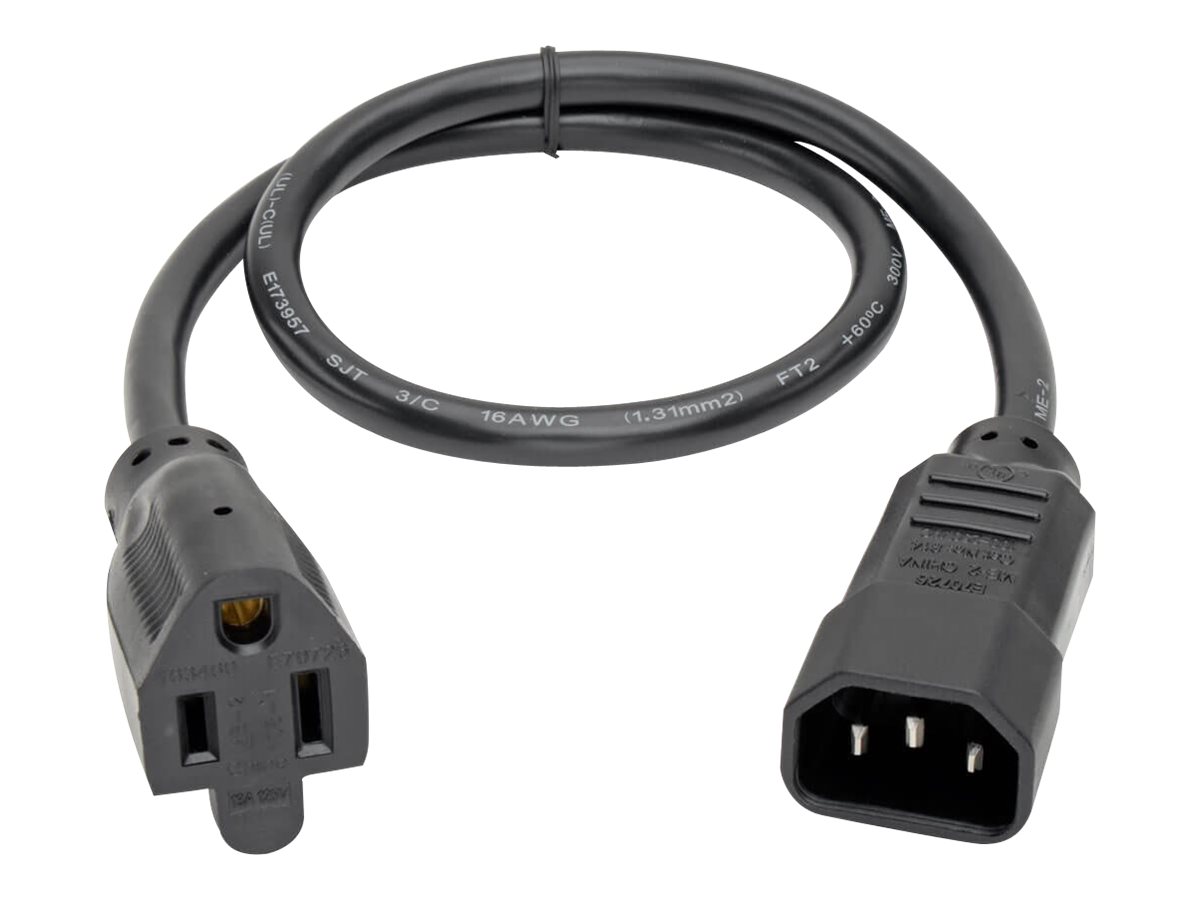 Tripp Lite Standard Computer Power Cord 10A 18AWG C14 to 5-15R