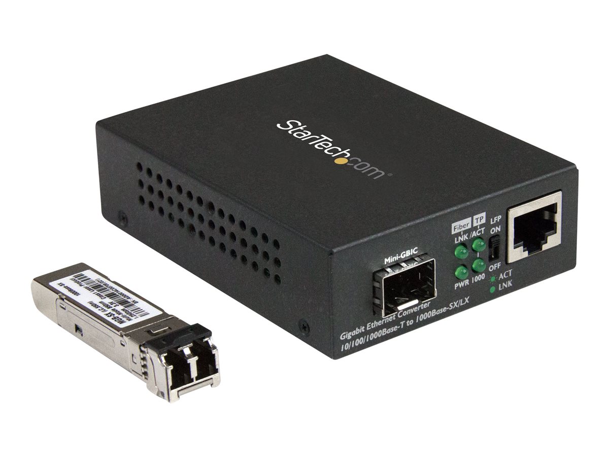 StarTech.com Multimode (MM) LC Fiber Media Converter for 10/100/1000 Network - 550m - Gigabit Ethernet - 850nm - with SFP Transceiver (MCM1110MMLC) - konvertor médií s optickými vlákny - 10Mb LAN, 100Mb LAN, 1GbE – foto 2