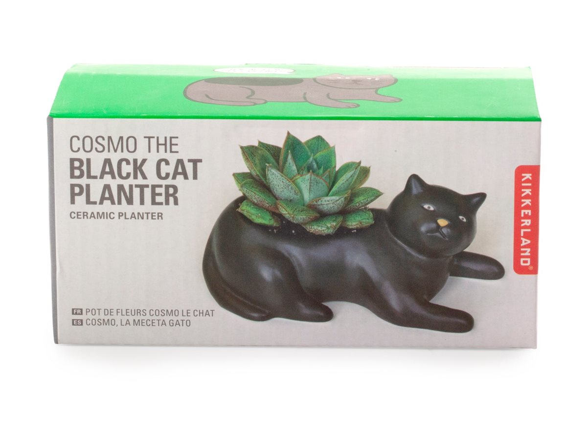 Kikkerland Cosmo the Black Cat Planter