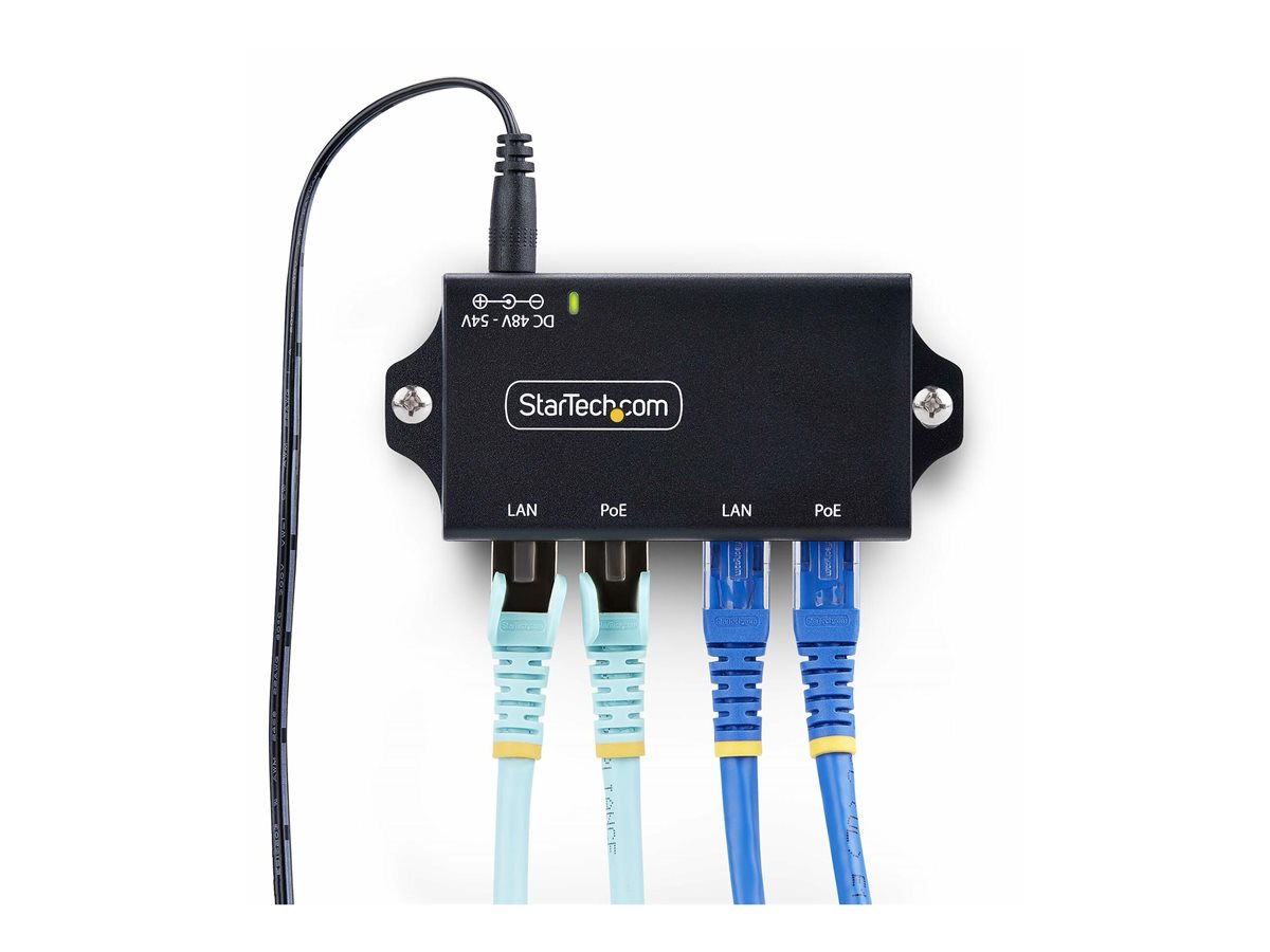 StarTech.com 2-Port Gigabit PoE+ Injector, PoE/PoE+ (802.3af/802.3at) 30W - dávkovač energie - unmanaged inline - 30 Watt – foto 2