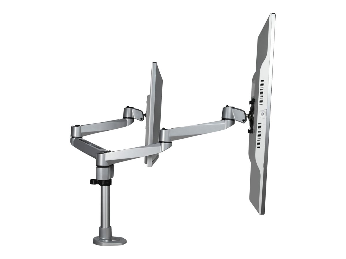 StarTech.com Desk Mount Dual Monitor Arm, Premium Articulating Monitor Arm, up to 27" VESA Mount Displays, Height Adjustable Monitor Mount, Rotating/Swivel/Tilt, Desk Clamp/Grommet, Silver - Easy & Quick Assembly (ARMDUALPS) montážní sada - nastavitelné rameno - pro 2 LCD displeje - stříbrná - kompatibilní s TAA – foto 9
