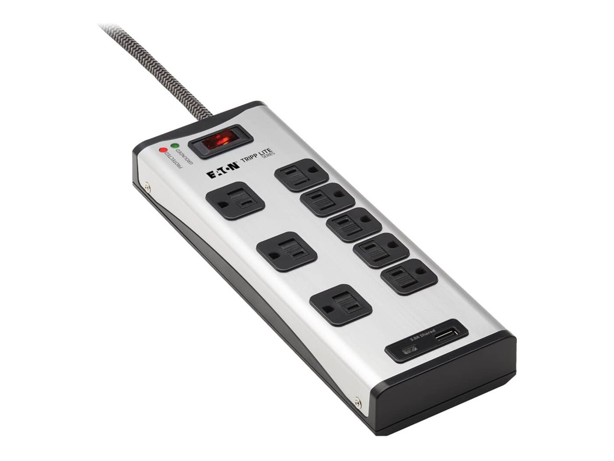 SURGE PROTECTOR POWER STRIP8OUTLET METAL USBA USB C CHARGING