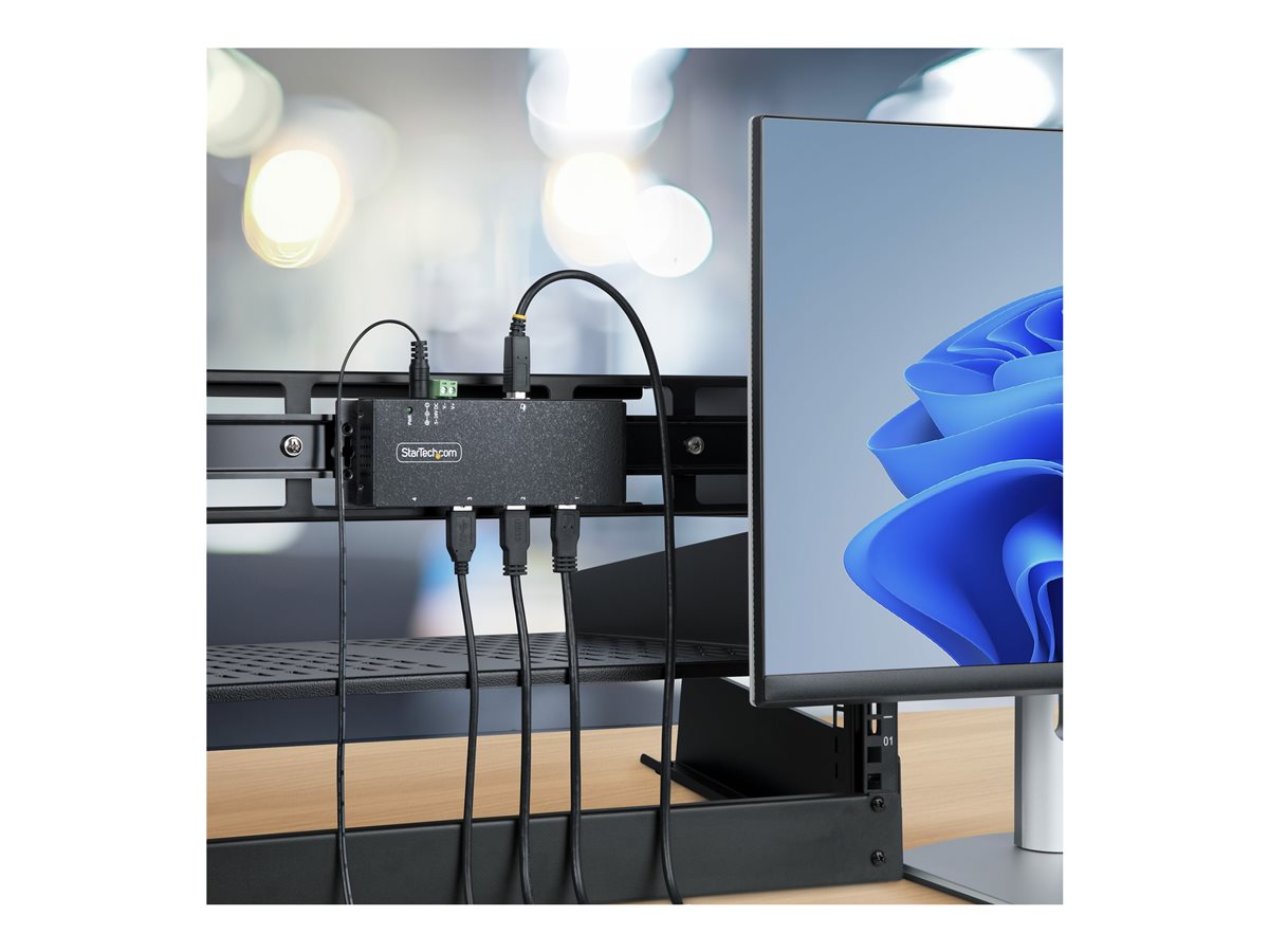 StarTech.com 4-Port Industrial USB 3.0 5Gbps Hub, Rugged USB Hub w/15kV Air/8kV Contact ESD and Surge Protection, DIN/Wall/Desk Mountable USB-A Hub, USB Expansion Hub with Locking Ports - Metal Construction (5G4AINDNP-USB-A-HUB) - rozbočovač - průmyslový - 4 porty – foto 11