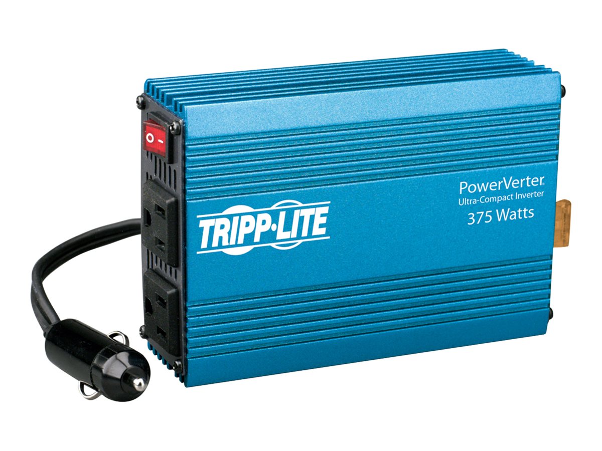 Tripp Lite Compact Car Portable Inverter 375W 12V DC to 120V AC 2 Outlets
