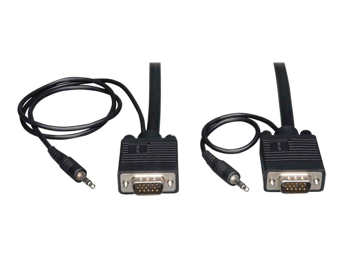 Tripp Lite 10ft SVGA / VGA Coax Monitor Cable with Audio and RGB High Resolution HD15 3.5mm M/M 10'