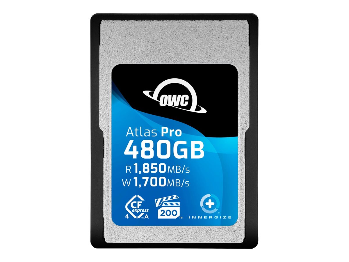OWC Atlas Pro flash memory card 480 GB CFexpress 4.0 Type A TAA Product shot Left-angle 79750
