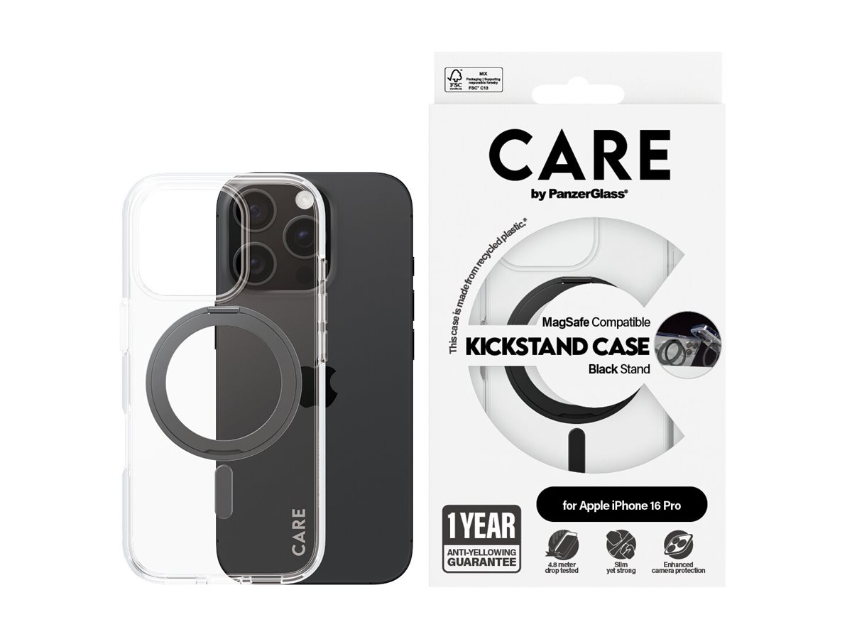 PanzerGlass CARE Apple iPhone 16 Pro MagSafe KickStand čirý/černý – foto 4