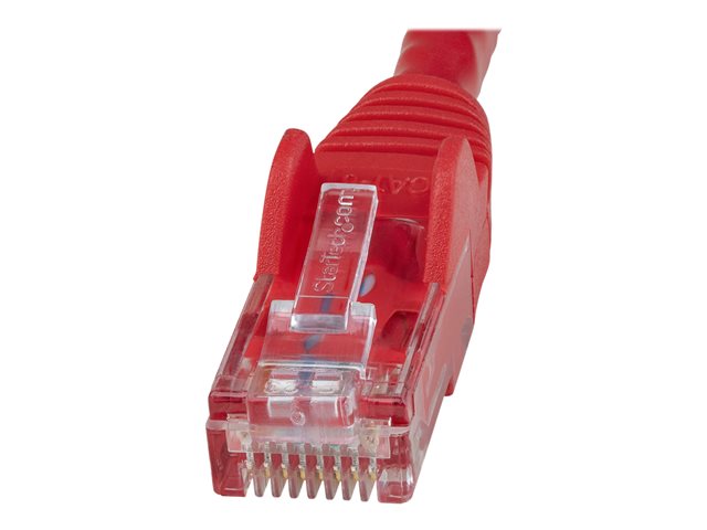StarTech.com 15ft CAT6 Ethernet Cable, 10 Gigabit Snagless RJ45 650MHz 100W PoE Patch Cord, CAT 6 10GbE UTP Network Cable w/Strain Relief, Red, Fluke Tested/Wiring is UL Certified/TIA - Category 6 - 24AWG (N6PATCH15RD) - Patch cable - RJ-45 (M) to RJ-45 (M) - 4.6 cm - UTP - CAT 6 - molded, snagless - red