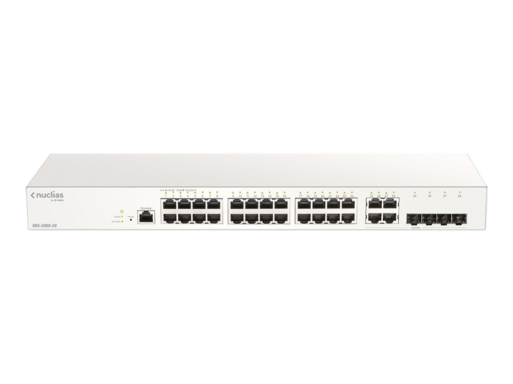 D-Link Nuclias Cloud-Managed DBS-2000-28 - přepínač - 28 porty - inteligentní - Lze montovat do rozvaděče