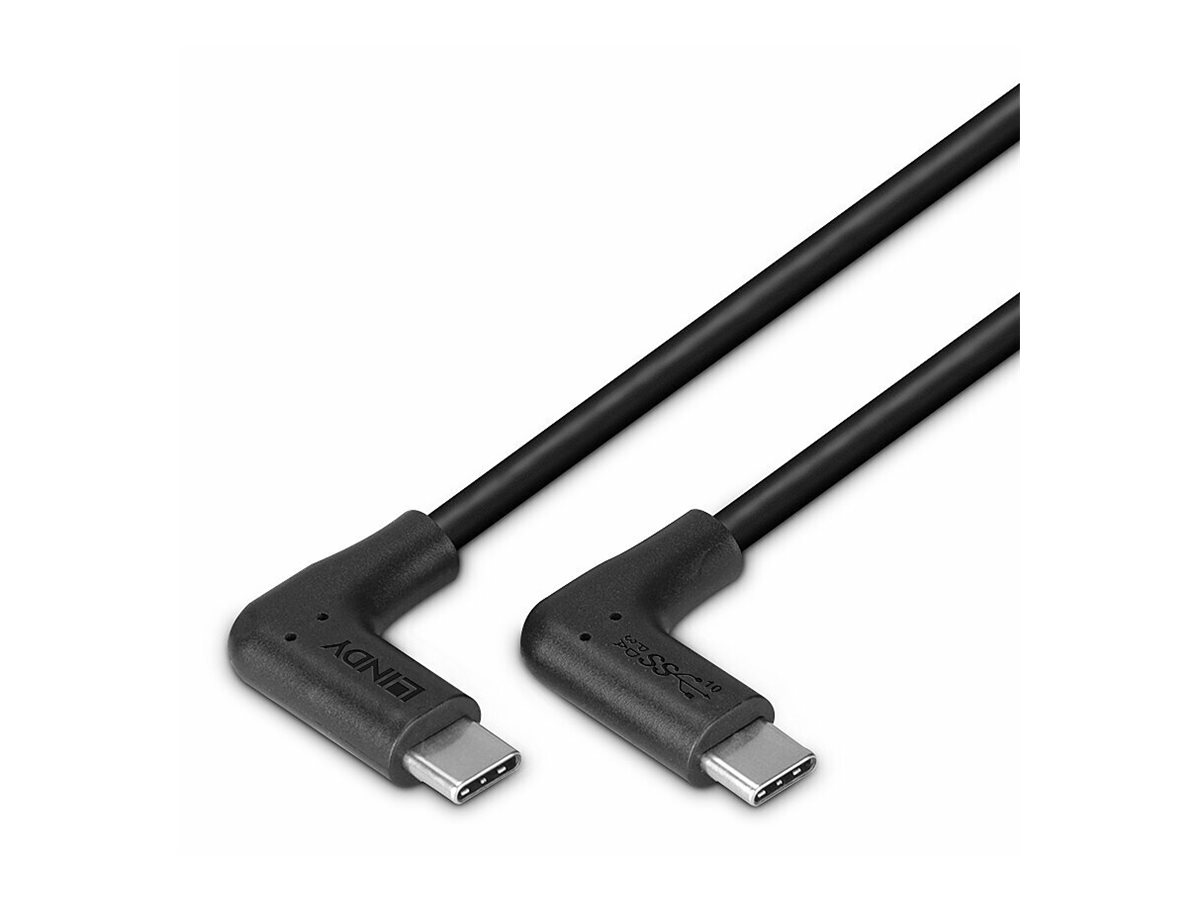 LINDY 1m USB 3.2 Type C Cable, 2 x 90, Right Angle