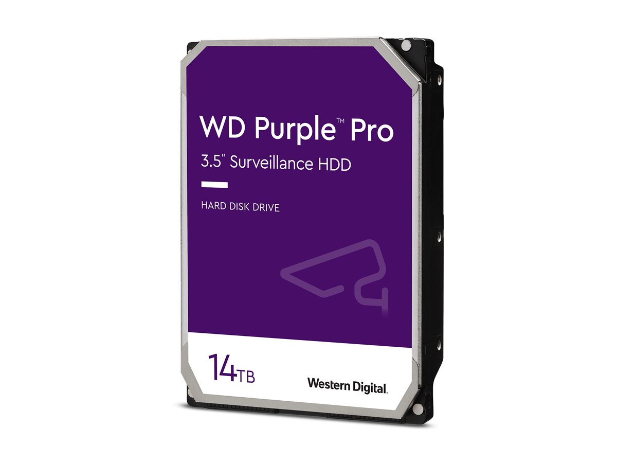 WD Purple Pro WD142PURP hard drive 14 TB surveillance smart video SATA Product shot Right-angle 79850