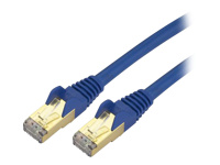 StarTech.com Câble Ethernet CAT6A de 10 pieds, cordon de raccordement PoE RJ45 blindé sans accroc 10 Gigabit, câble réseau CAT 6A 10GbE STP avec décharge de traction, bleu, testé par Fluke/câblage certifié UL/TIA - Catégorie 6A - 26AWG (C6ASPAT10BL)