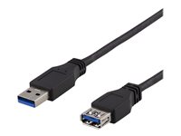 DELTACO USB 3.1 Gen 1 USB forlængerkabel 1m Sort