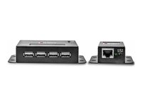 LINDY USB 2.0 4 Port CAT.5/6 Extender With Power Over CAT.5/6 - USB extender - USB 2.0