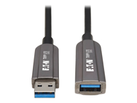 Eaton Tripp Lite Series USB-A 3.2 Gen 1 CL3-Rated Fiber Active Optical Cable (AOC) - Extension/Repeater, A/A M/F, Black, 20 m