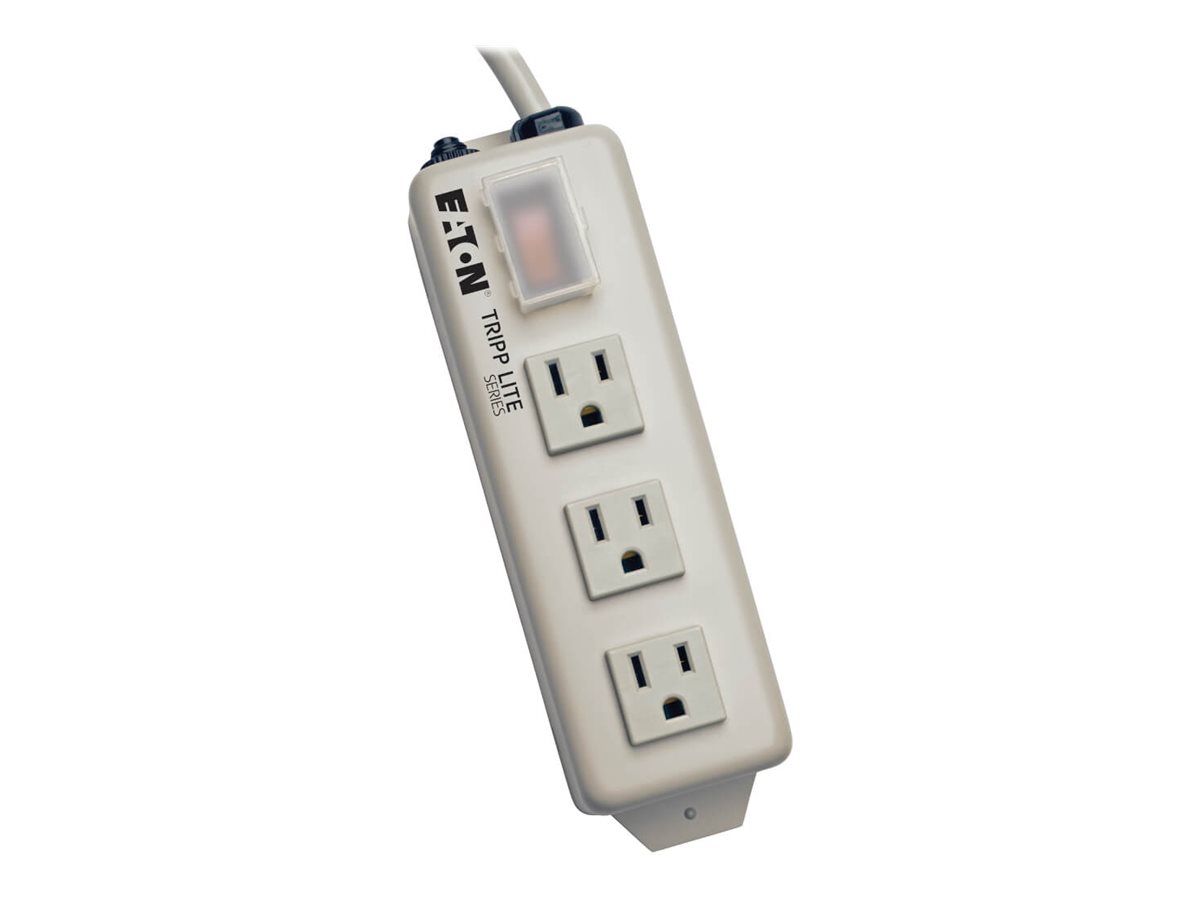 Tripp Lite Power Strip 120V 5-15R 3 Outlet Metal 6' Cord 5-15P