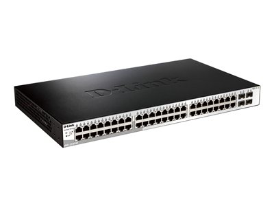 D-Link Web Smart DGS-1210-52 - Switch - managed - 48 x 10/100/1000 + 4 x Gigabit SFP - desktop, rack-mountable