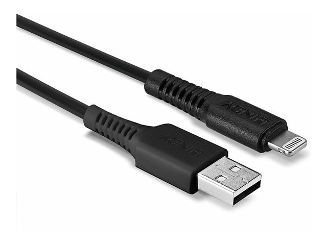 LINDY 0.5m USB to Lightning Cable black