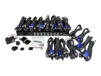 Startech 16 Port Rackmount USB KVM Switch Kit with OSD and Cables - 1U (SV1631DUSBUK) - KVM switch - 16 ports