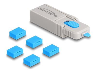 DELOCK USB Port Blocker Set für 5 Stück Kabel & Adapter